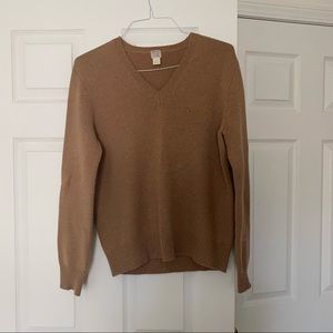 Women’s V-Neck Vintage Camel Sweater Large